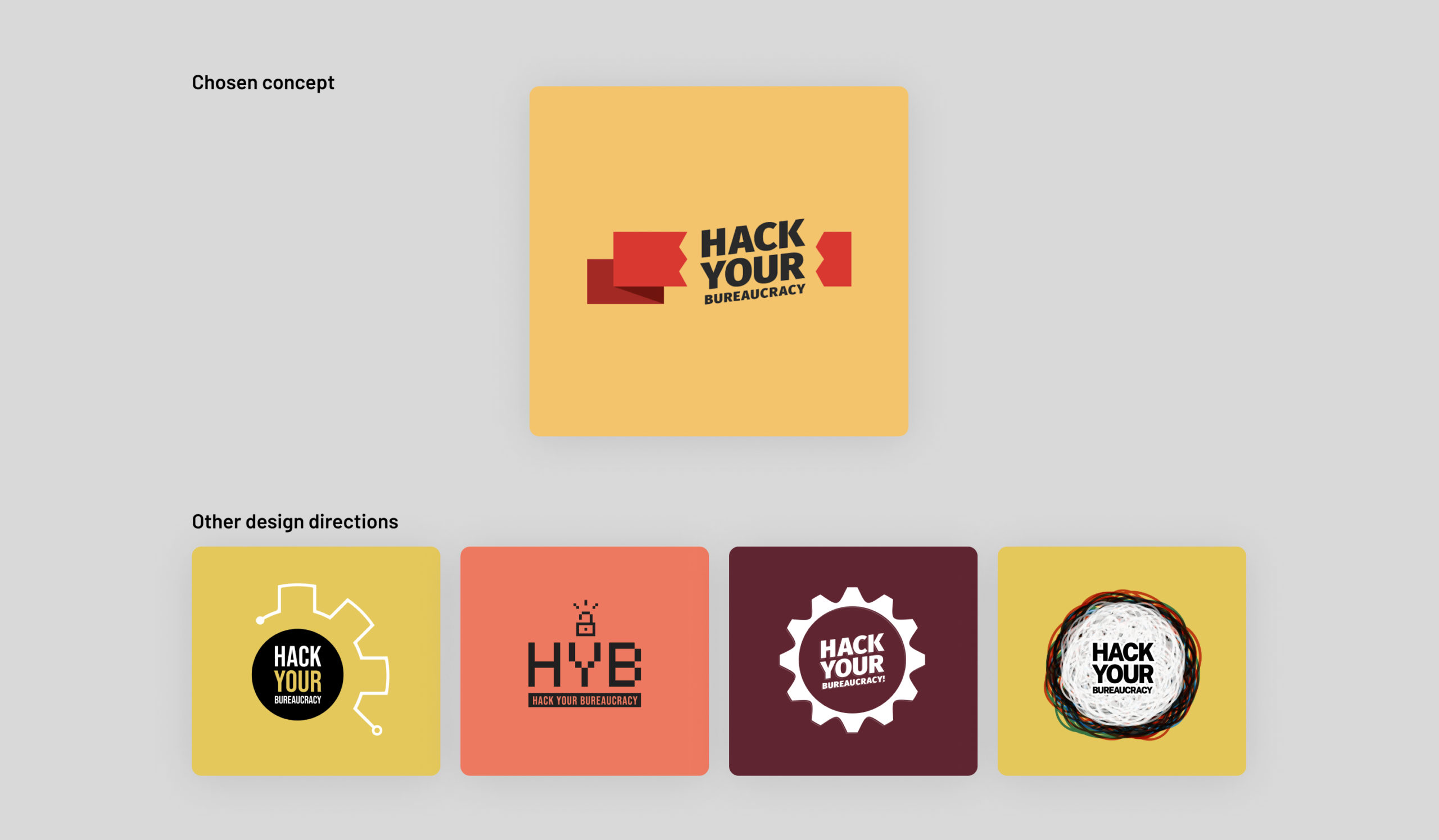 Hack Your Bureaucracy Logo Concepts